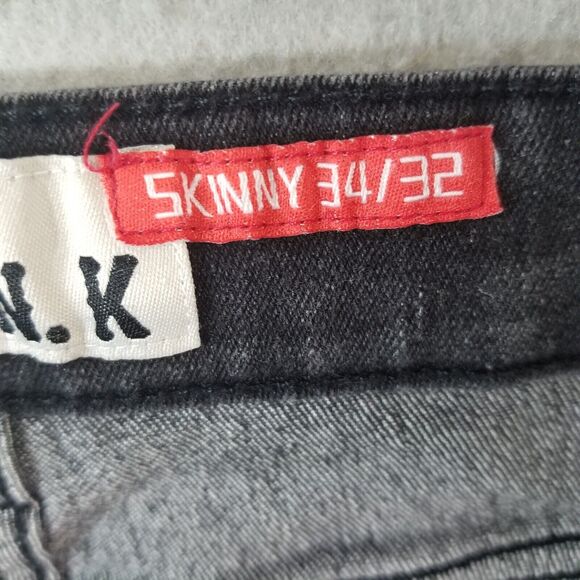 Kayden K. Jeans men's 34x32 skinny straight black stretch denim pants - Picture 11 of 12